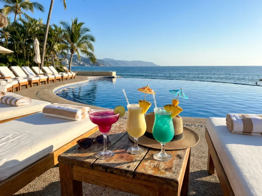 Beach club cocktails · Mantamar Beach Club (PV)